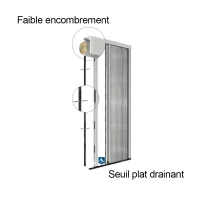 Faible encombrement. Seuil plat drainant