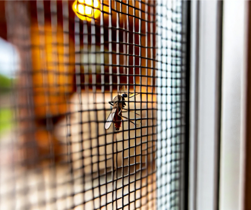 Insecte bloqué par une moustiquaire